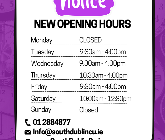 New Opening Hours from May 2024